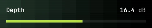 Depth slider set to 16.4 dB