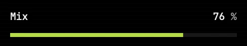 Mix slider set to 76%