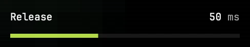 Release slider set to 50 ms