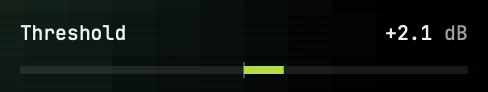 Threshold slider set to +2.1 dB