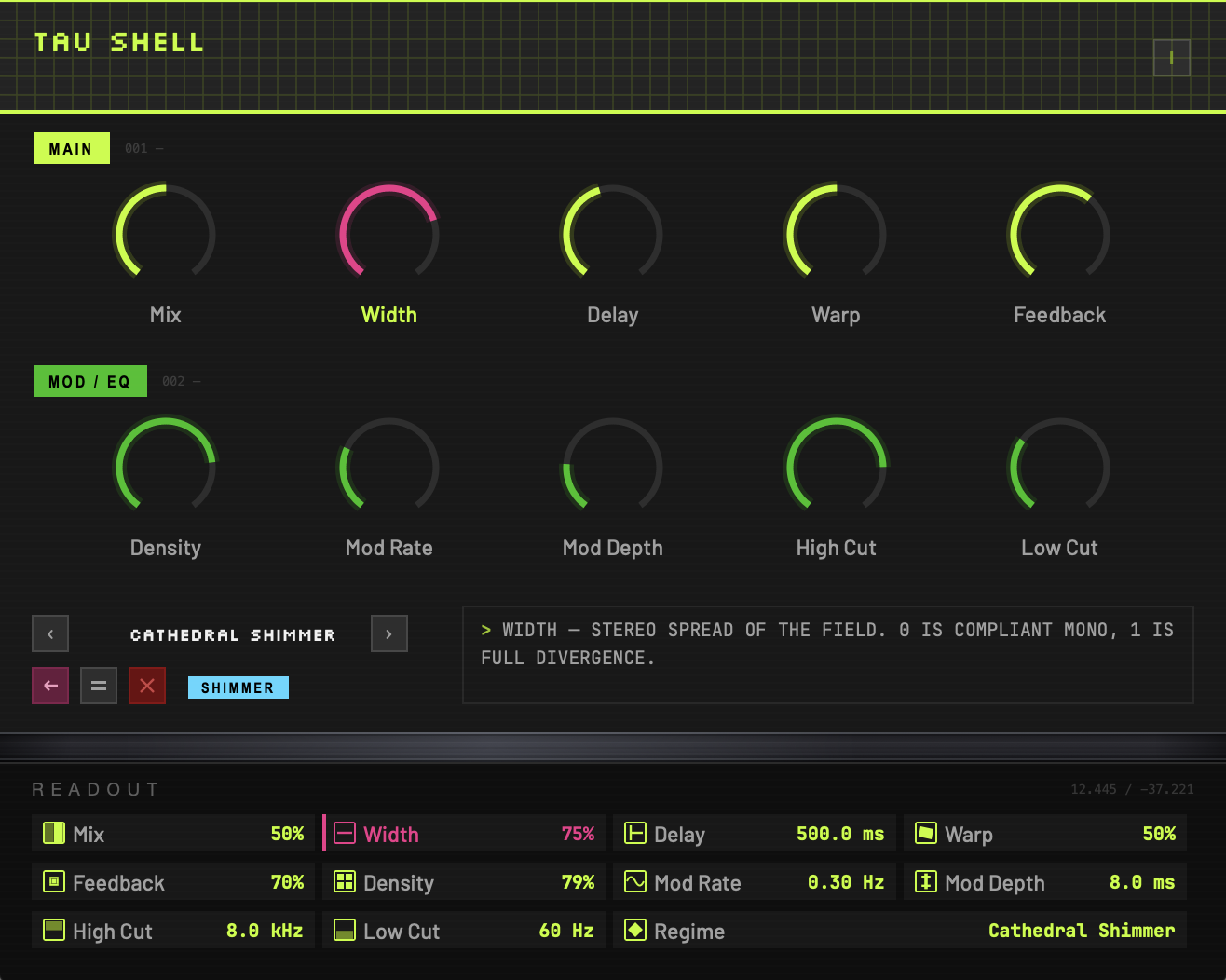 Tau Shell interface preview 02
